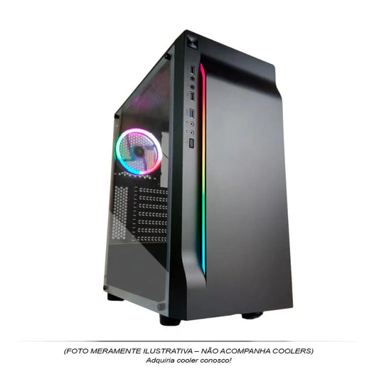 Gamer Cabinet PIXXO CG01 RGB Side Acrylic-USB 3.0-Black